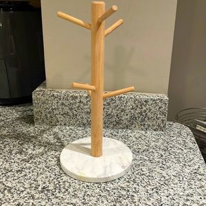 Threshold Marble and Beechwood Mug Tree